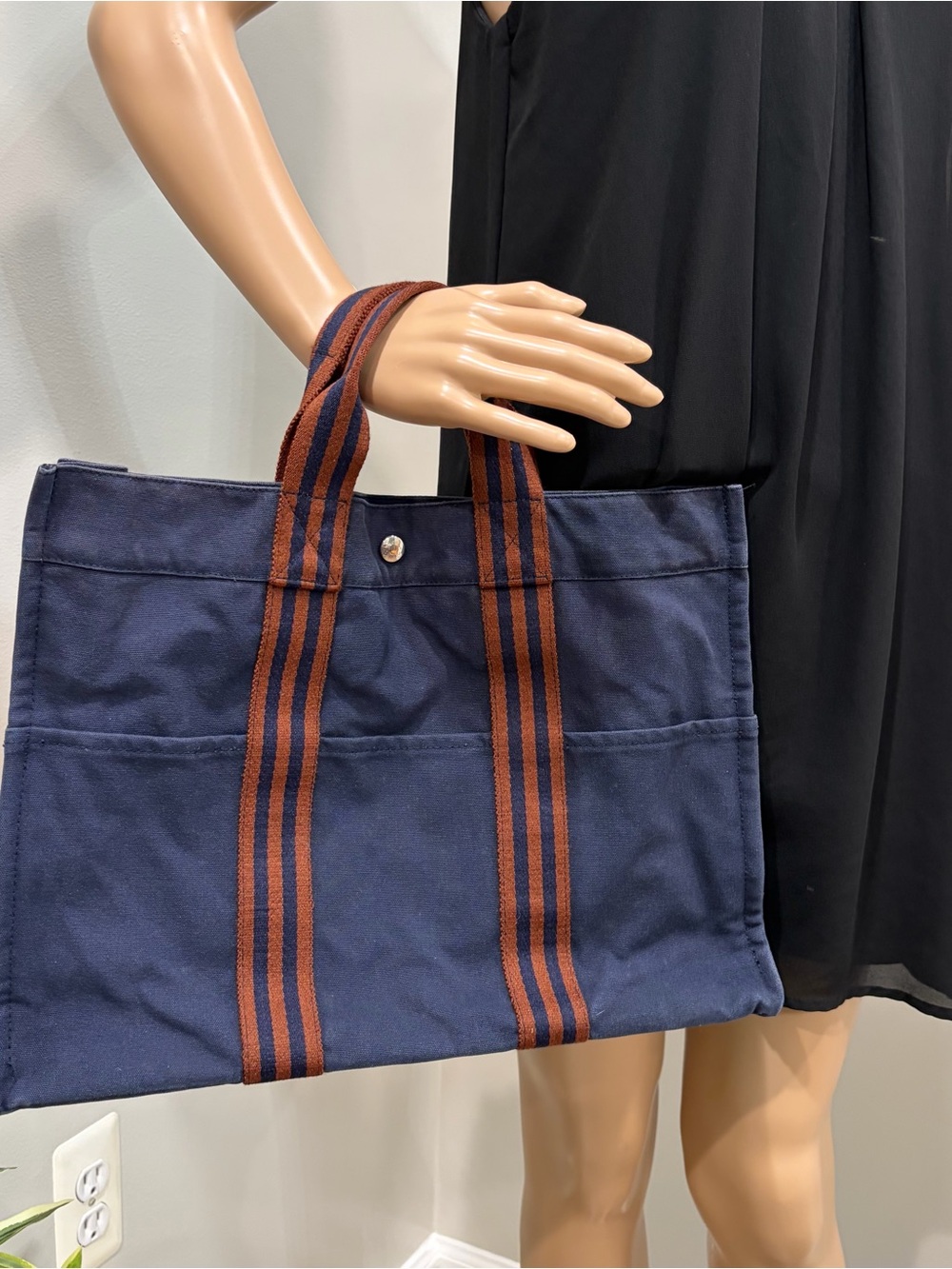 #101 HERMES Blue/Orange Tote